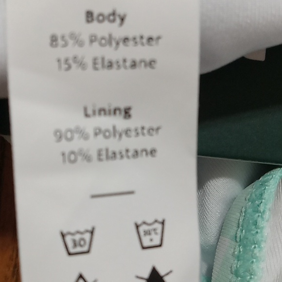 HALARA Womens SMALL BIKINI BOTTOM Beach Resort Vacation Pool NEW Green White - Picture 4 of 5